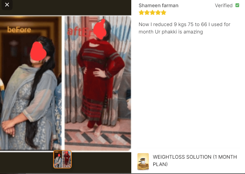 Weight Loss By Hayat (1 month plan) 5 to 6 KG loss with Just One Month Use
